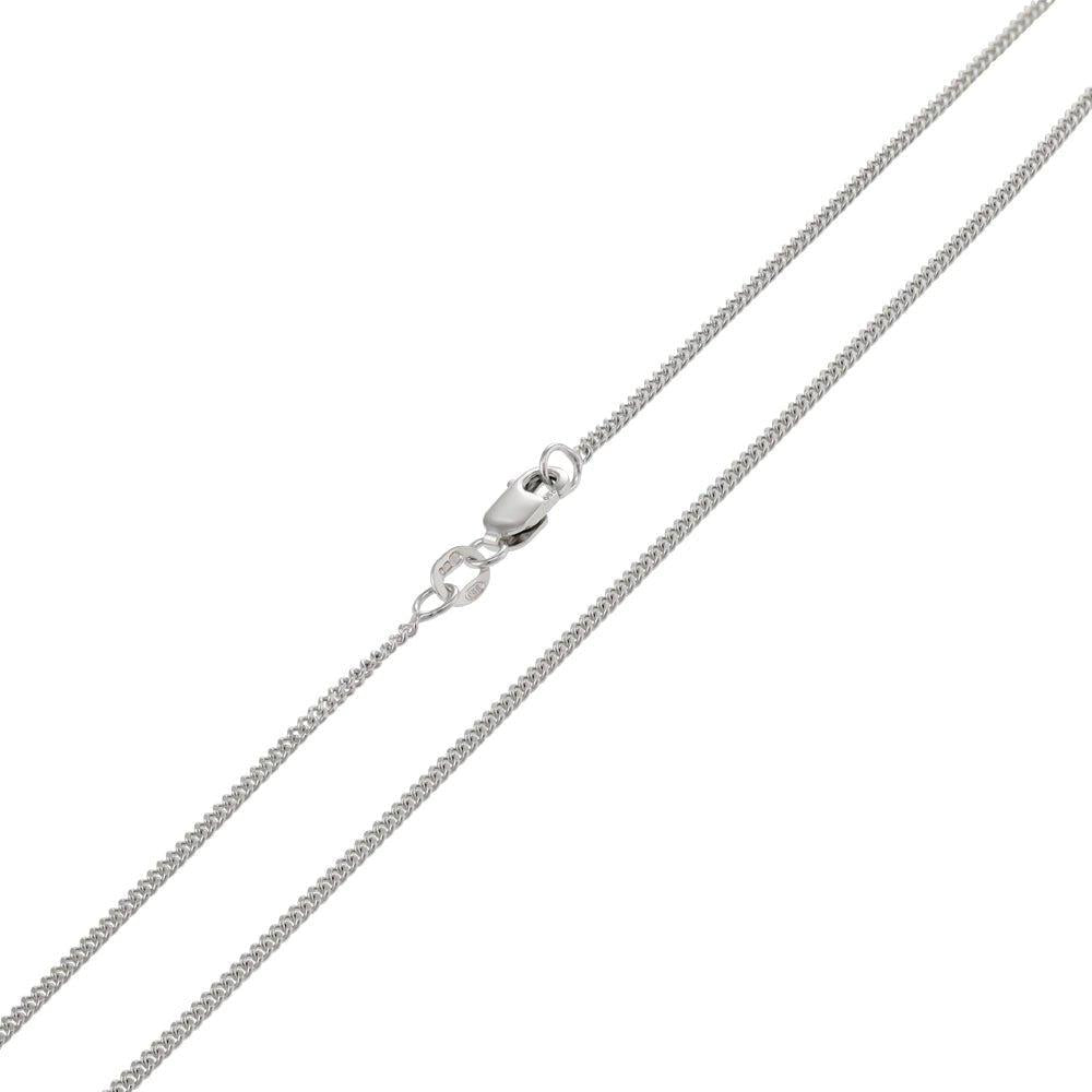18ct White Gold 1.4mm Curb Chain