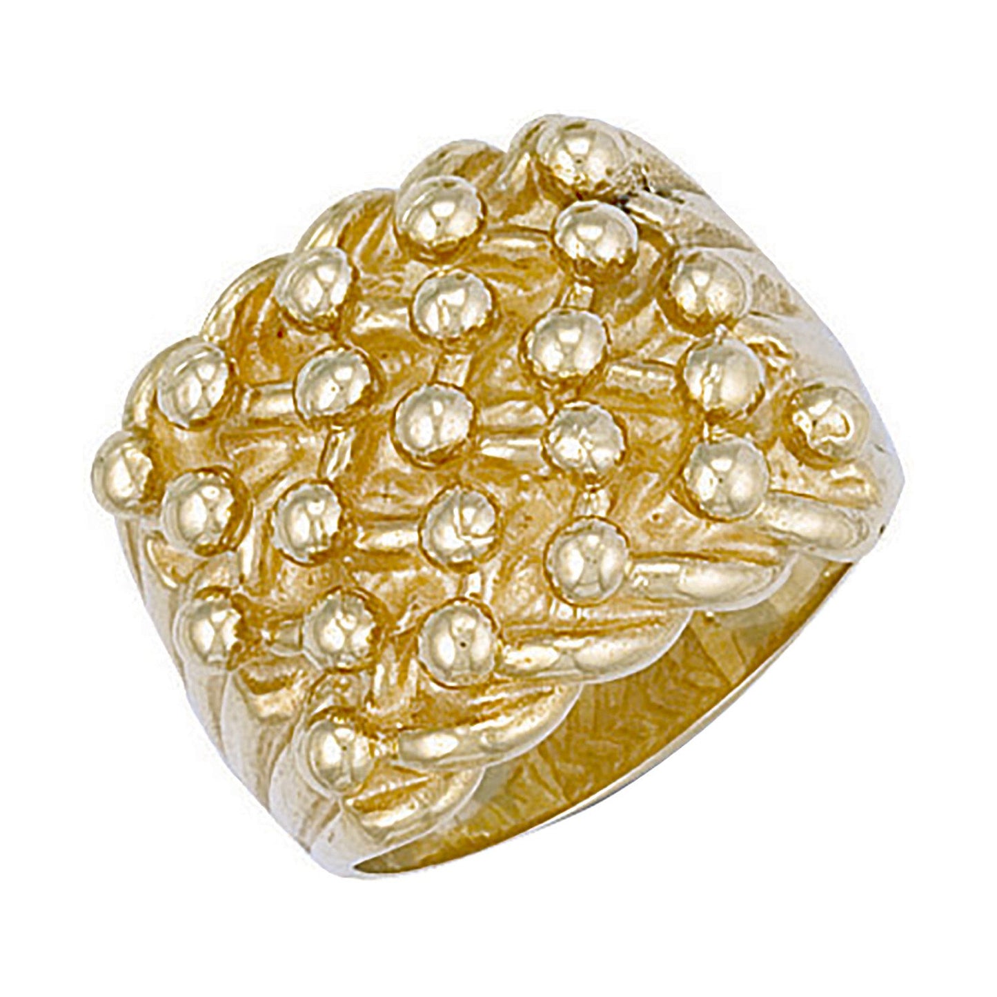 Yellow Gold Woven Back 5 Row Keeper Ring (HNN-3E9B8B)