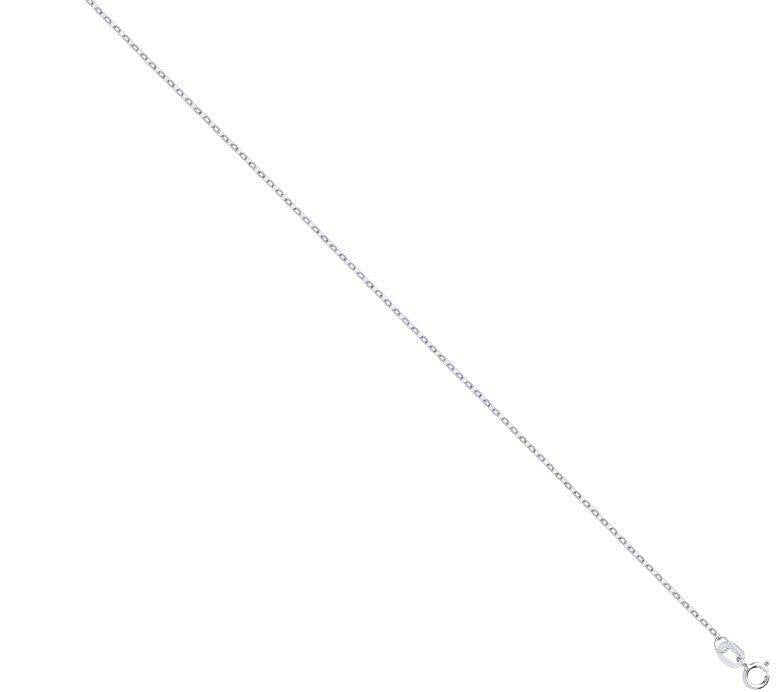 White Gold 0.9mm Diamond Cut Trace Chain
