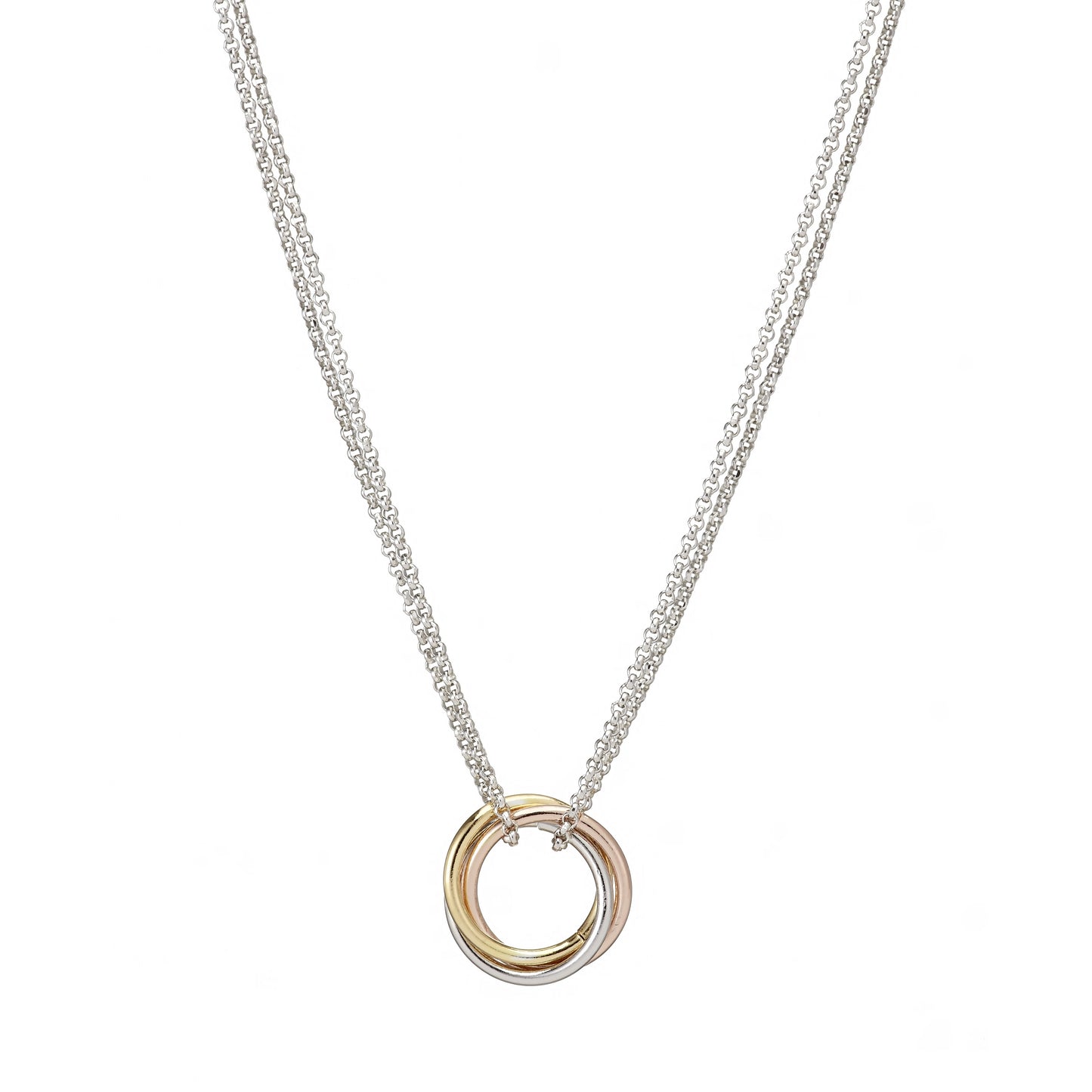 Silver, Rose & Yellow Circle Bracelet 7"/Necklace 17"