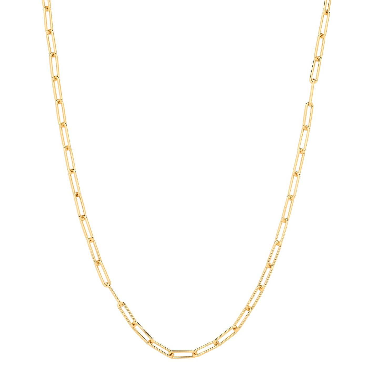 Yellow Gold Paper Clip Hollow Necklace/Bracelet