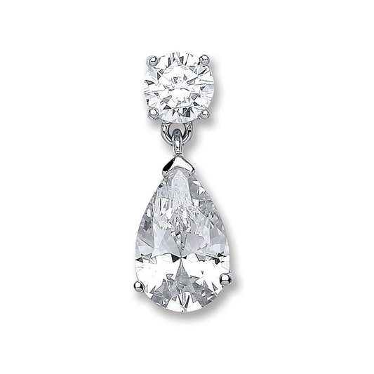 Silver Pear Cubic Zirconia Pendant