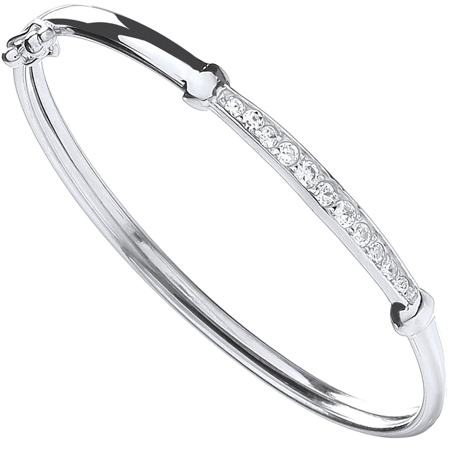 Silver Baby Cubic Zirconia Bangle - 7.2mm