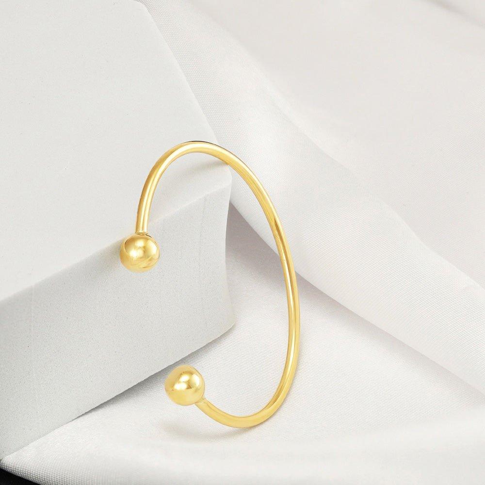 Yellow Gold Hollow Baby Torque Bangle