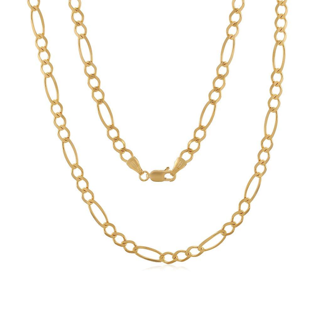 Yellow Gold 4.4mm Economy Figaro Chain