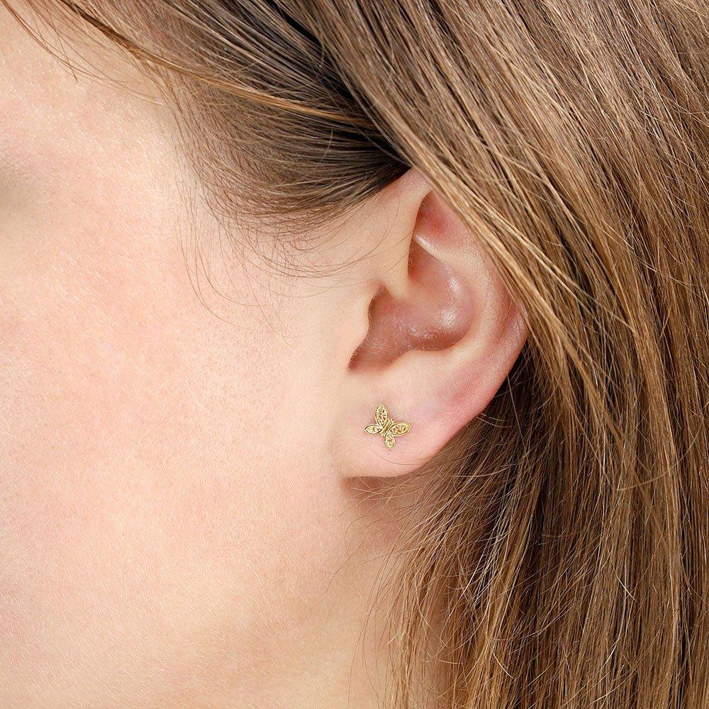 9ct Gold Butterfly Studs