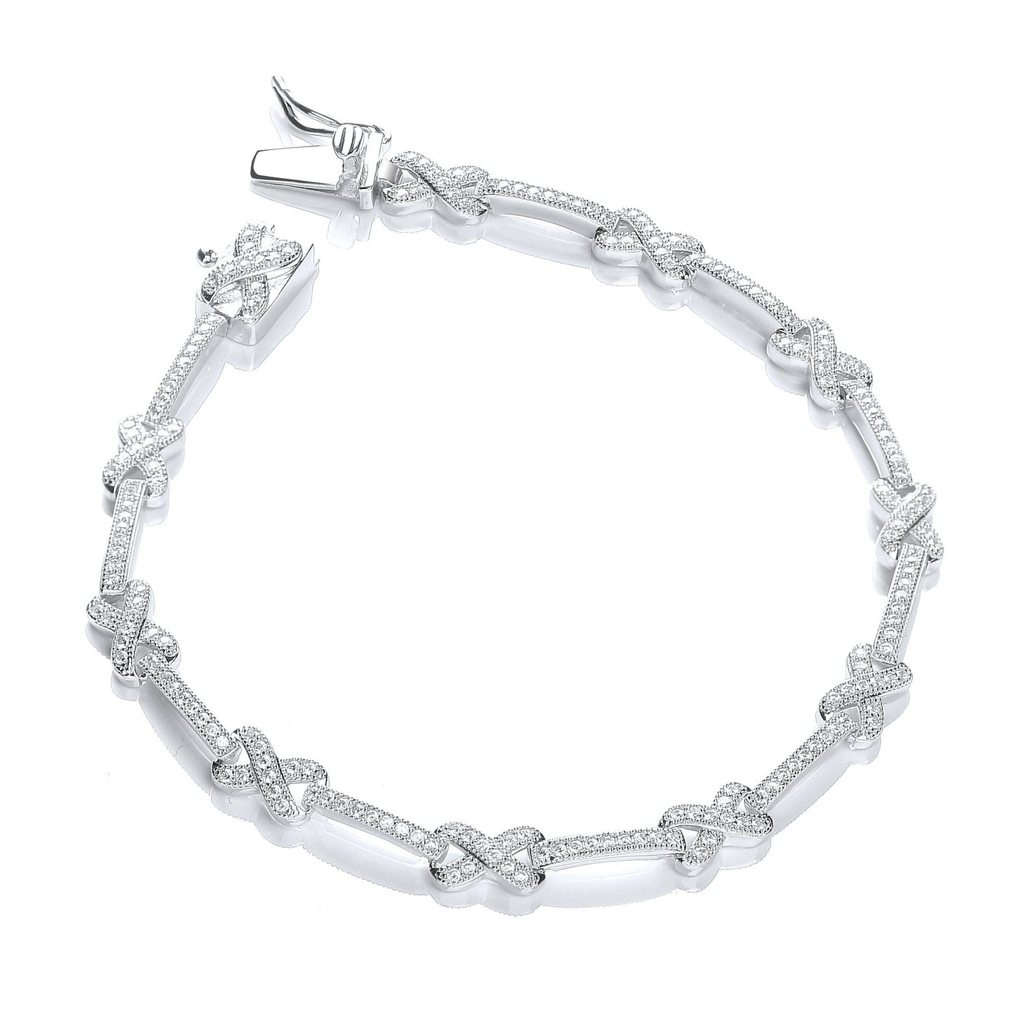 Micro Pave Kisses 200 Cubic Zirconia Bracelet 7"/18cm