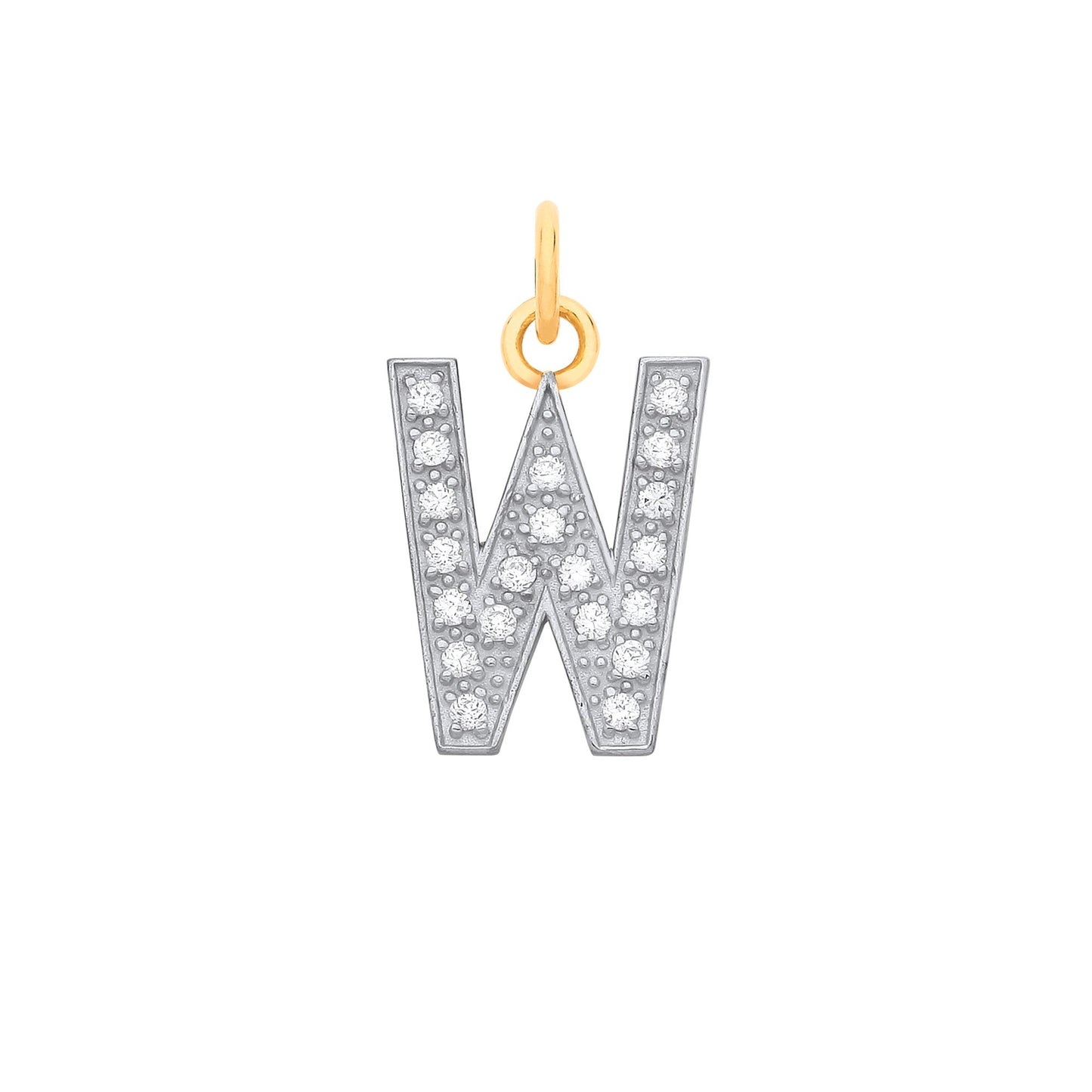 Yellow Gold Medium Cubic Zirconia Initial Pendants