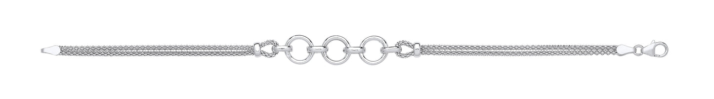 Silver Circles Ladies Bracelet