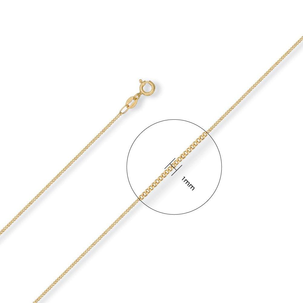 Yellow Gold 1.1mm Traditional Classic Curb Chain