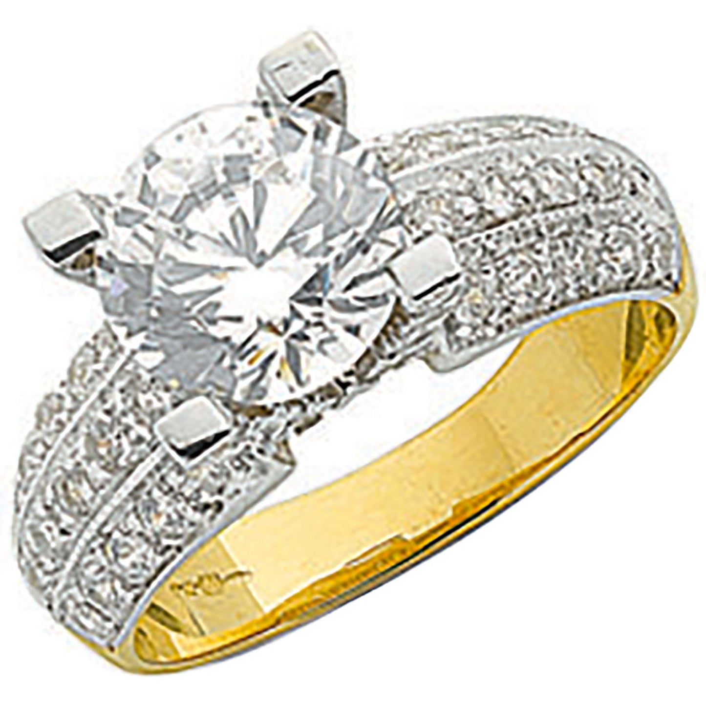 Yellow Gold Fancy Cubic Zirconia Ring (HNN-9F38BC)