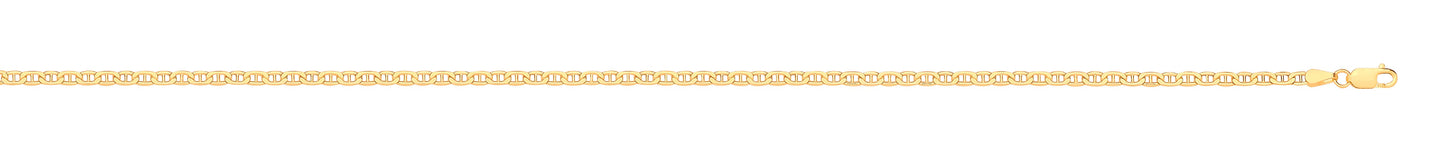 14ct Yellow Gold Hollow Flat Anchor 2.4mm Chain