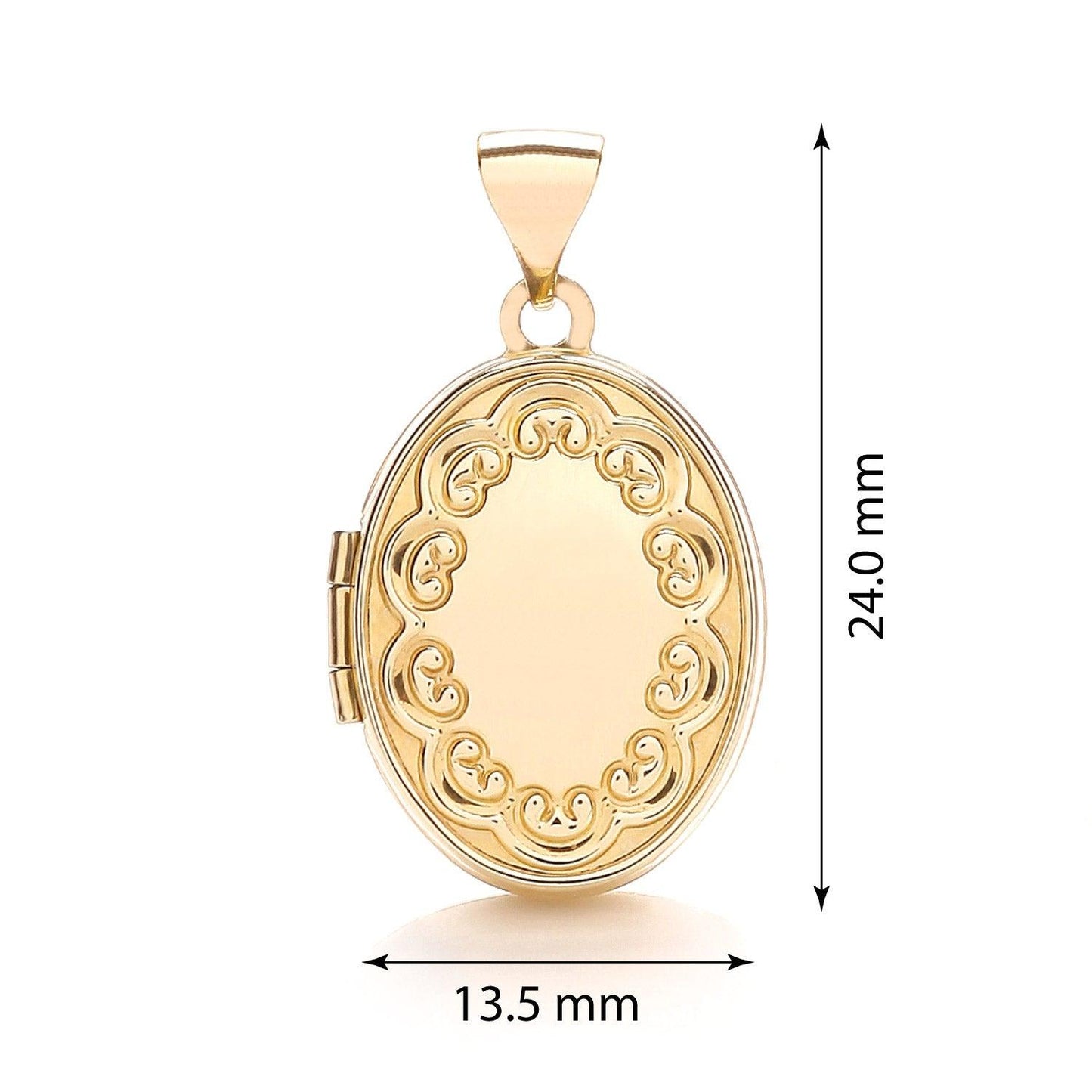 Yellow Gold Oval Shaped Locket (HNN-7F5D31)