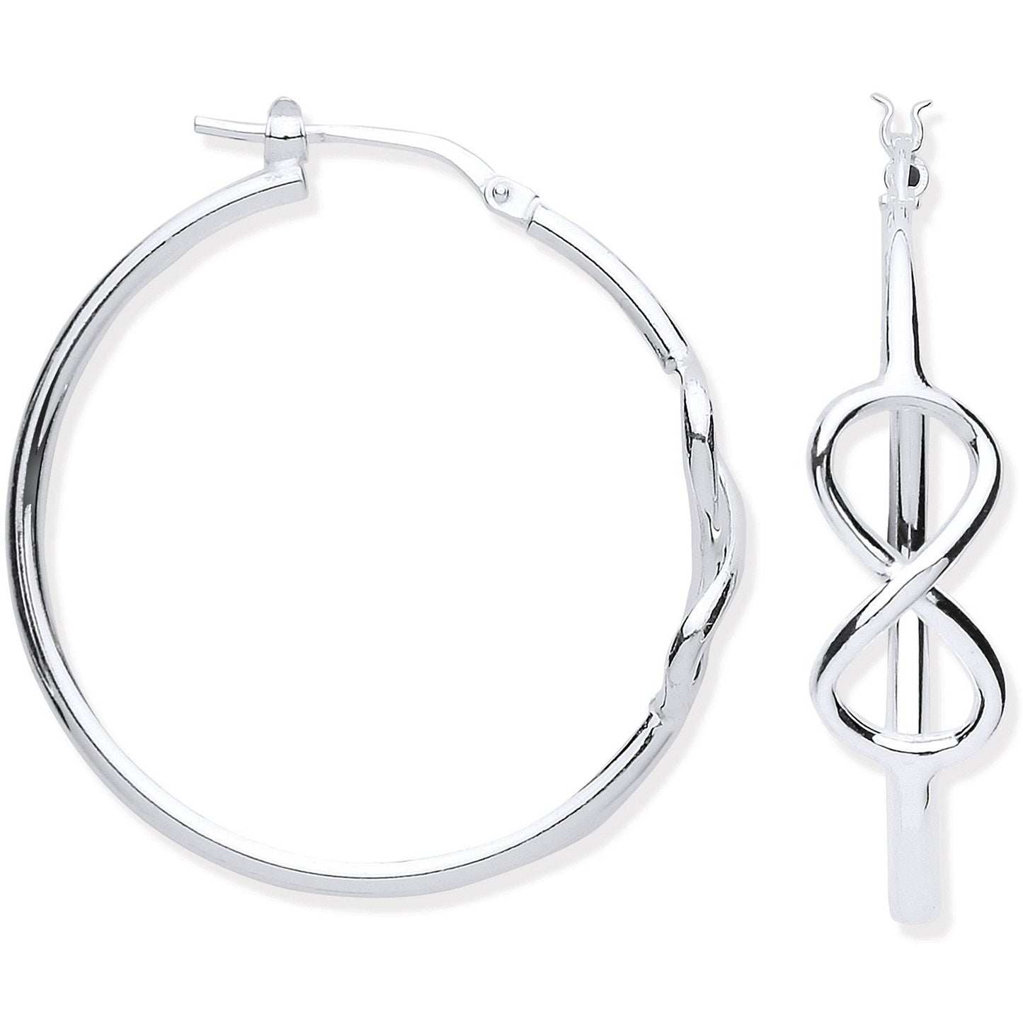 Silver Infinity 34mm Hoop Earrings