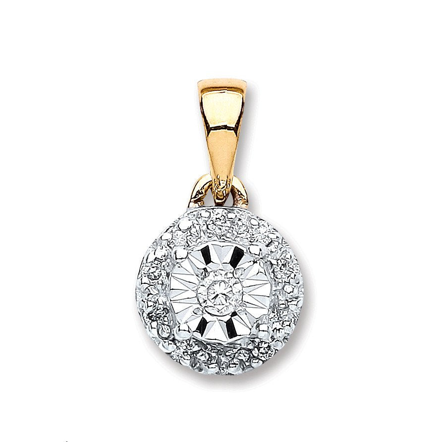 9ct Yellow Gold 0.07ct Diamond Pendant