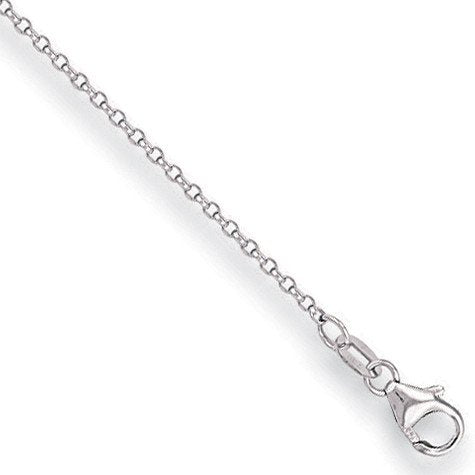 18ct White Gold 1.2mm Diamond Cut Belcher Chain