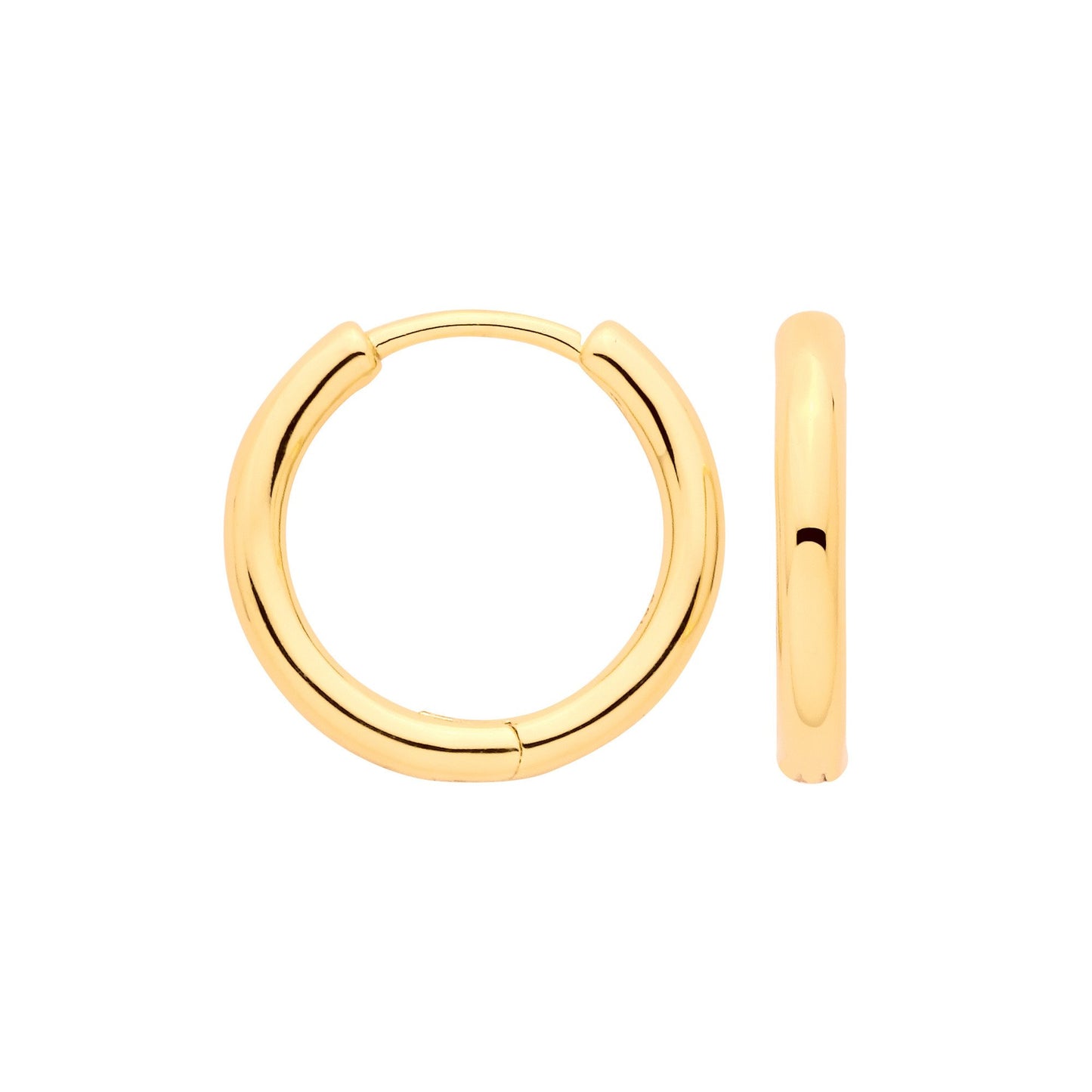 Silver 18ct Yellow Gold Plated Hinged Hoop Earrings