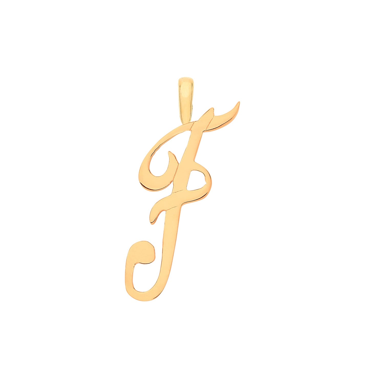 Yellow Gold Script Initial Pendant