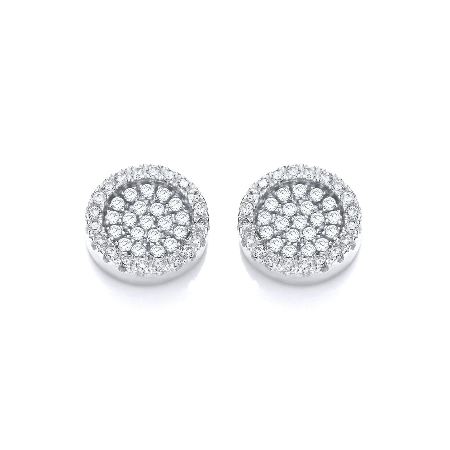 Micro Pave Round Cubic Zirconia Stud Earrings