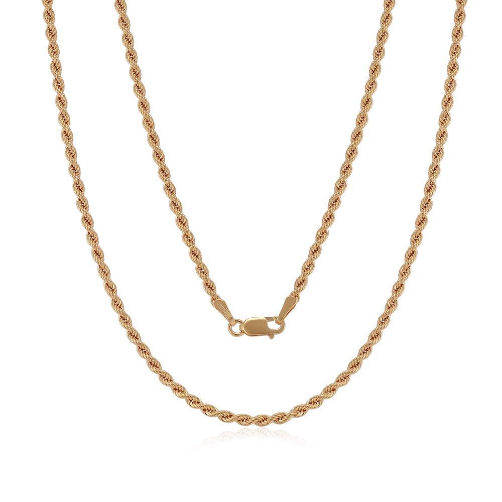 Yellow Gold 2.0mm Hollow Rope Chain