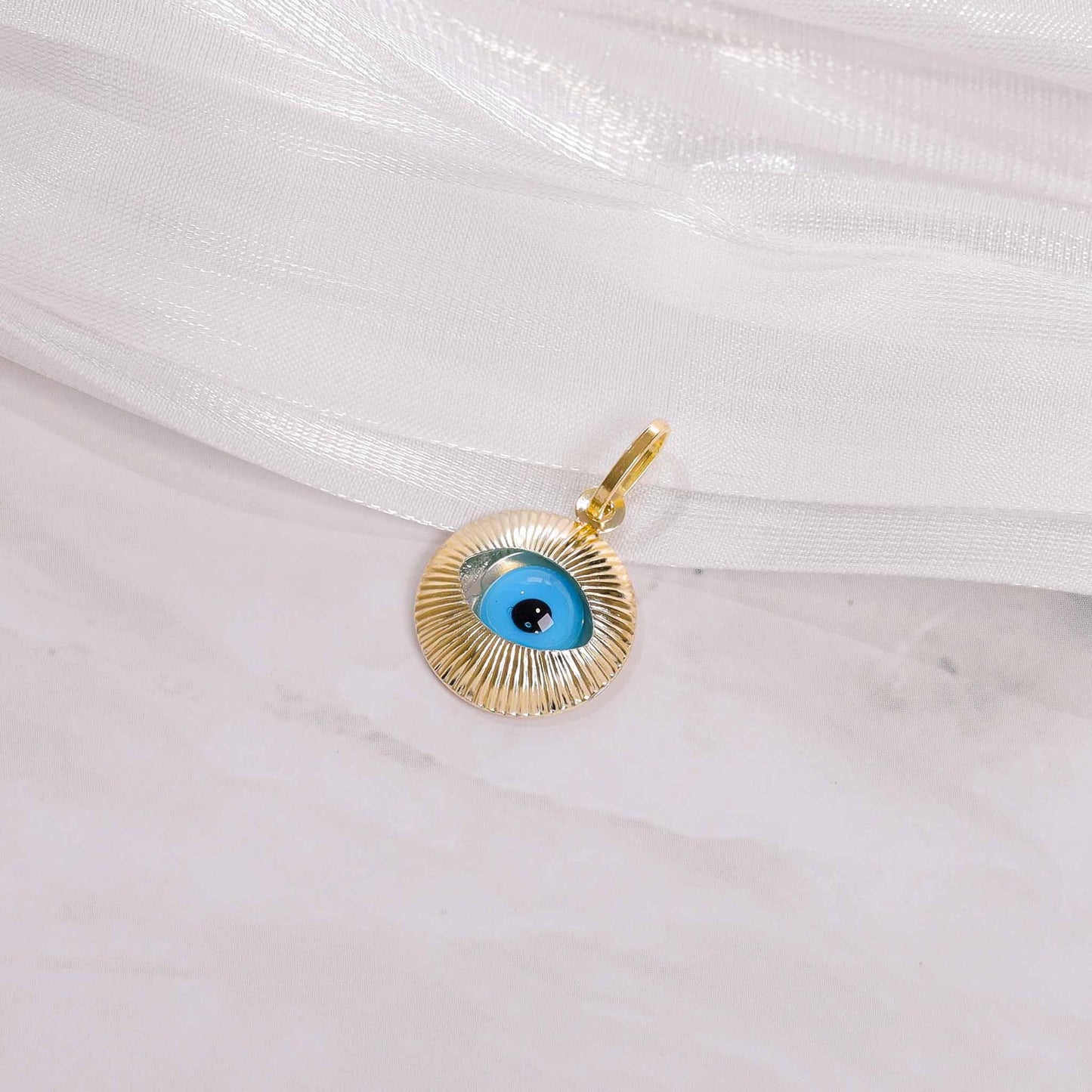 Yellow Gold Evil Eye Pendant