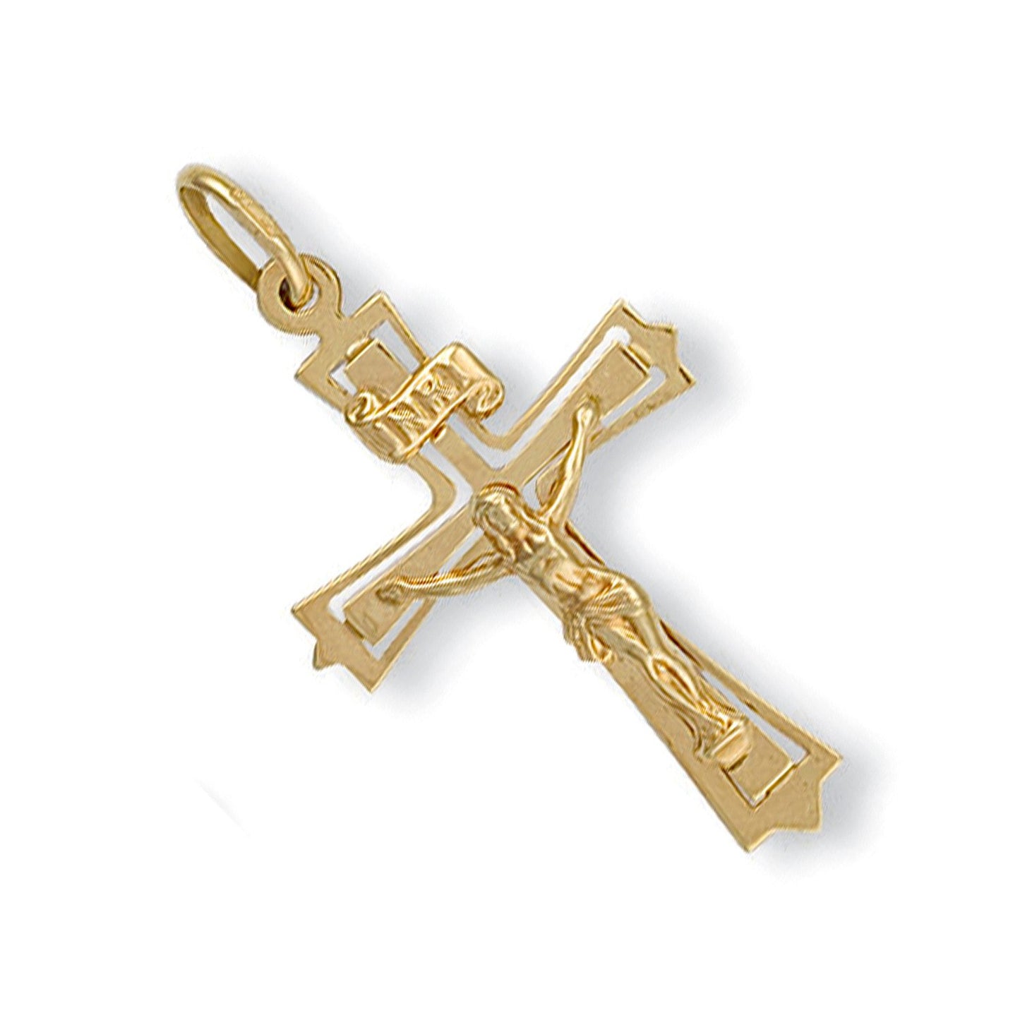 Yellow Gold Cut Out Crucifix - 21.7mm