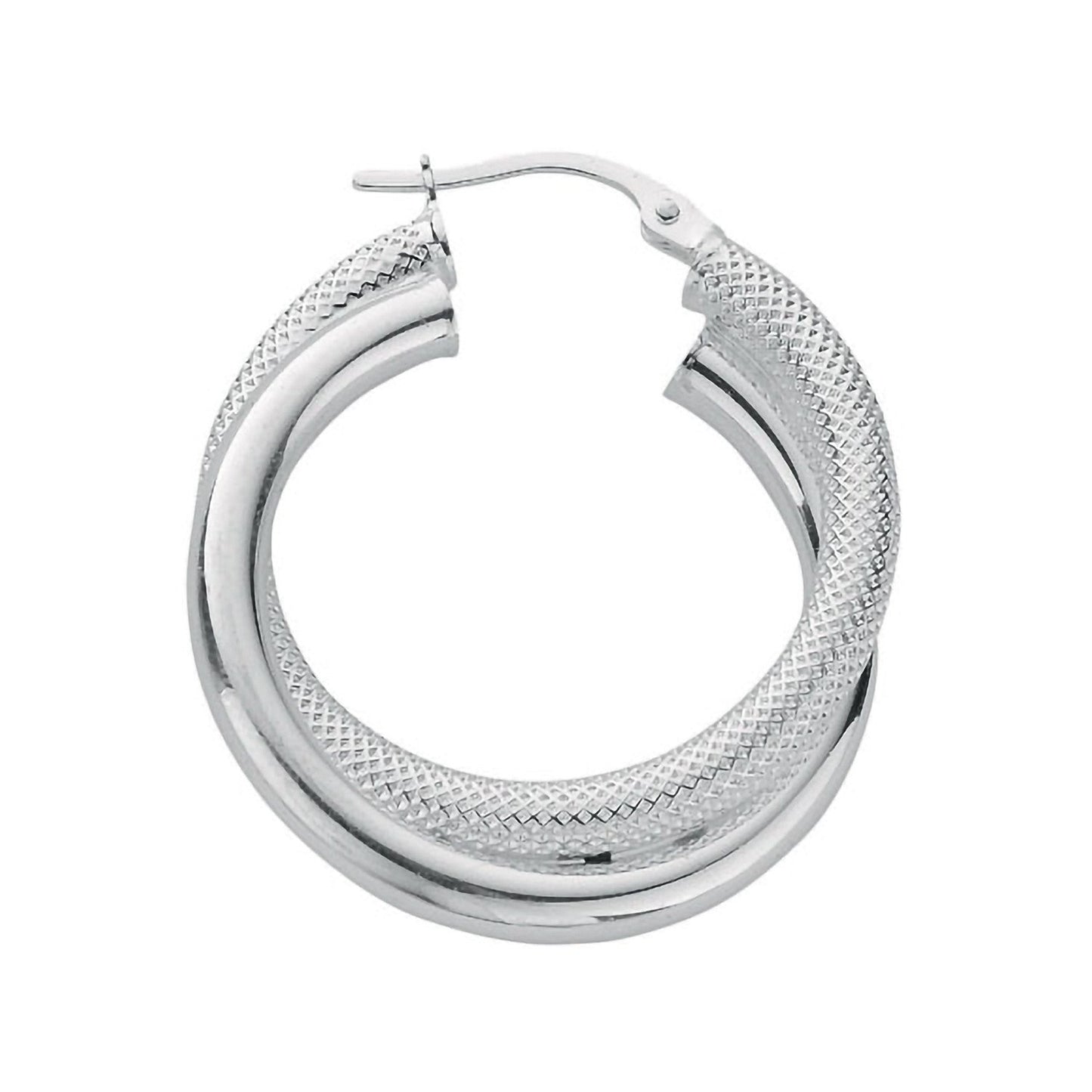 Silver Double Hoop Earrings - 26.9mm