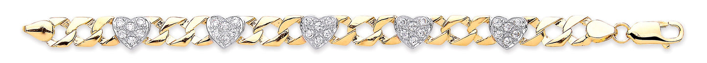 Yellow Gold Baby Cubic Zirconia Heart Bracelet