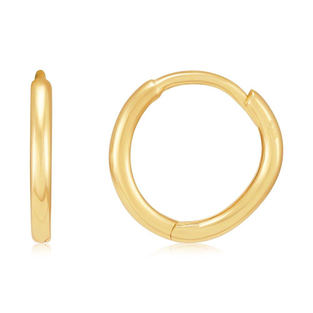 Yellow Gold 10mm Plain Hinged Sleepers