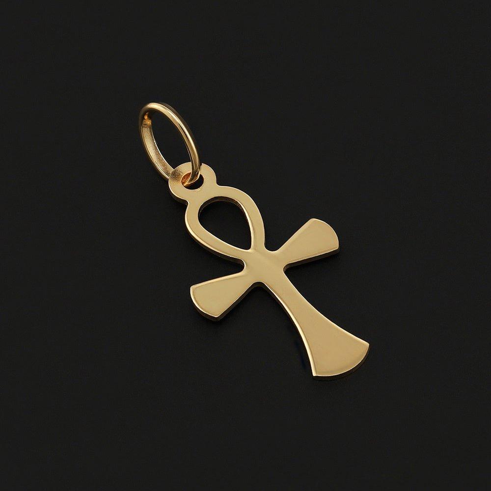 Yellow Gold Anch Cross - Key of Life