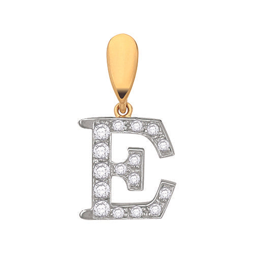 Yellow Gold Large Cubic Zirconia Initial Pendants