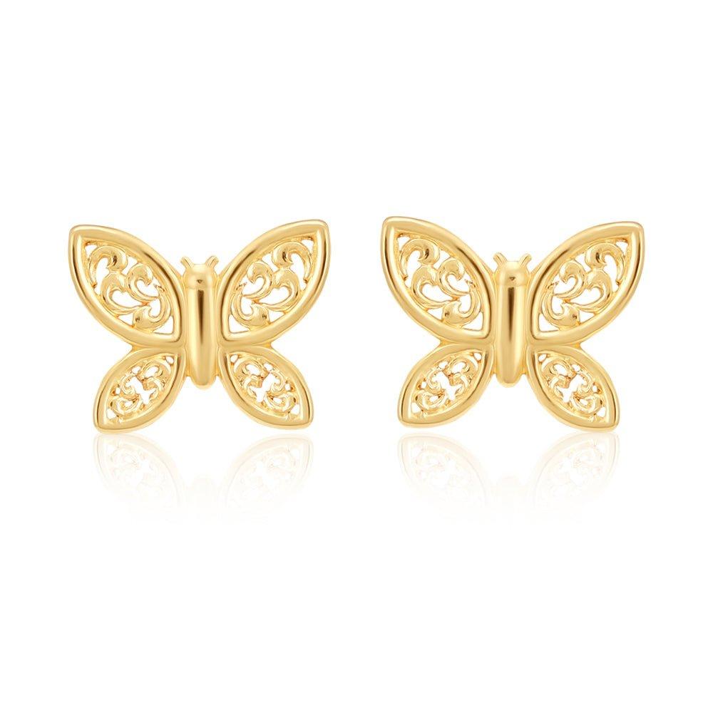 9ct Gold Butterfly Studs