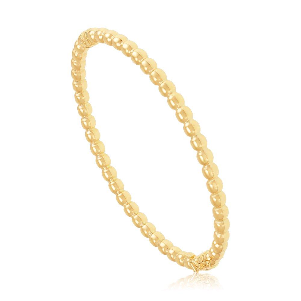 Yellow Gold Fancy Beaded Bangle