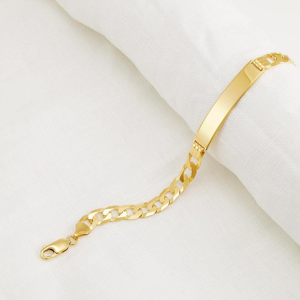 Yellow Gold Ladies/Gents Curb ID Bracelet