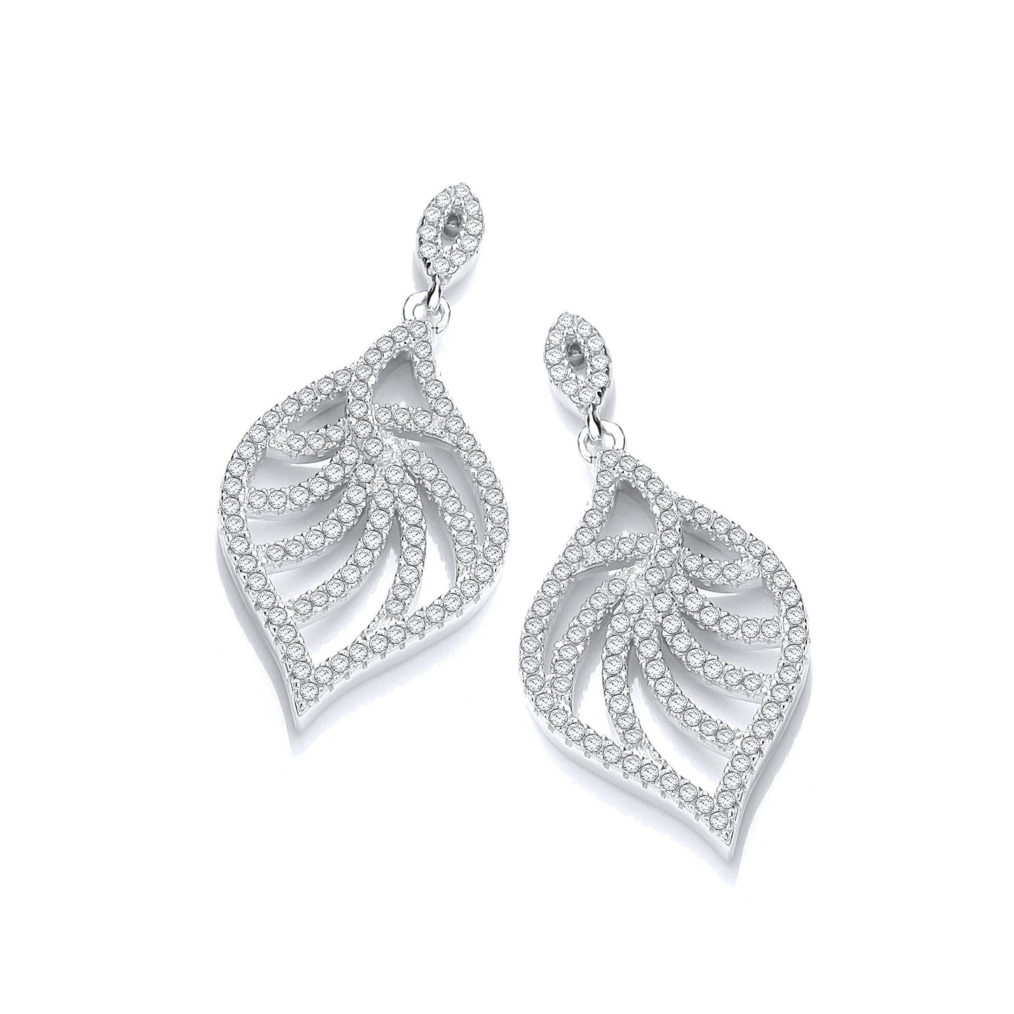 Micro Pave Leaf Shape Earrings