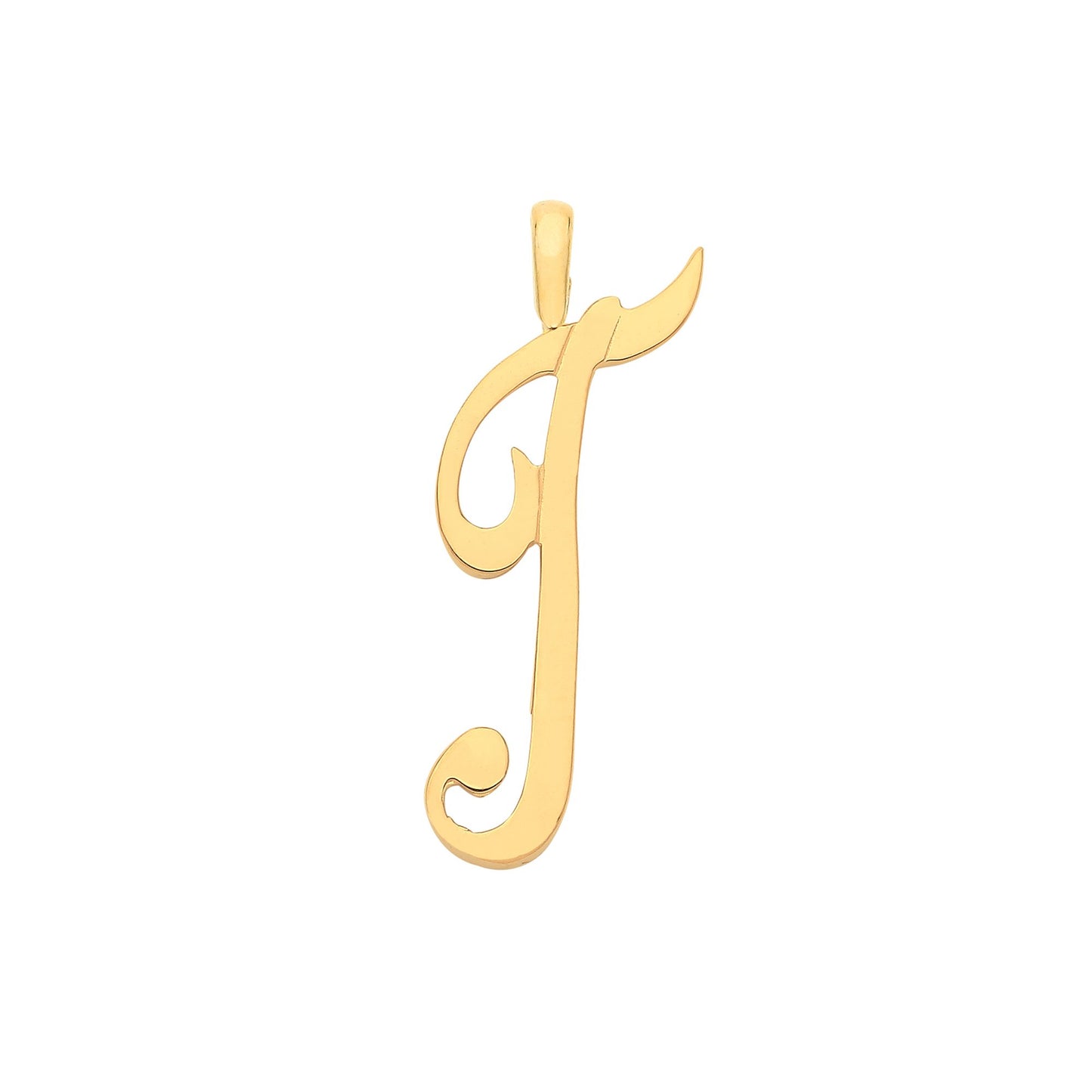 Yellow Gold Script Initial Pendant