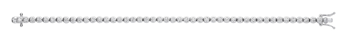Silver Rubover Cubic Zirconia Tennis Bracelet