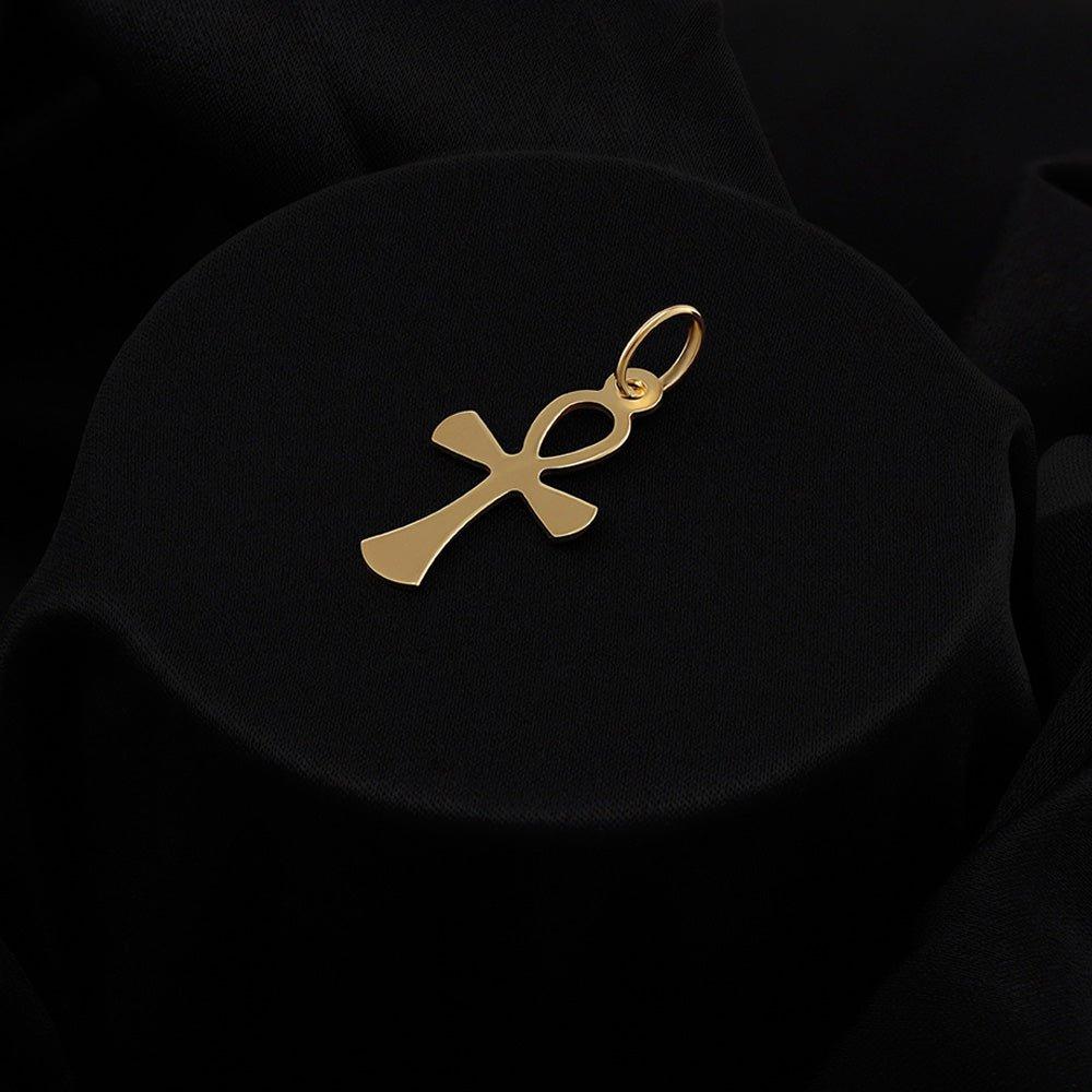 Yellow Gold Anch Cross - Key of Life