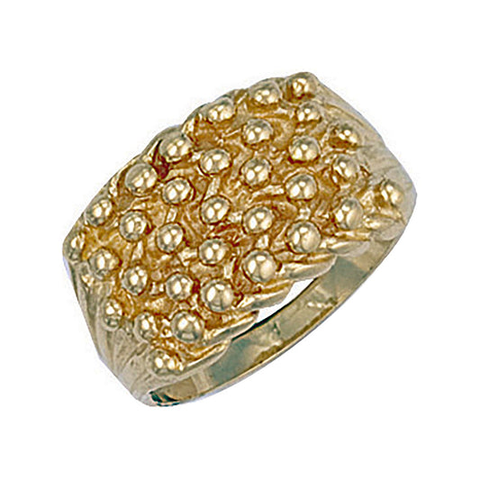 Yellow Gold Woven Back 5 Row Keeper Ring (HNN-612F67)