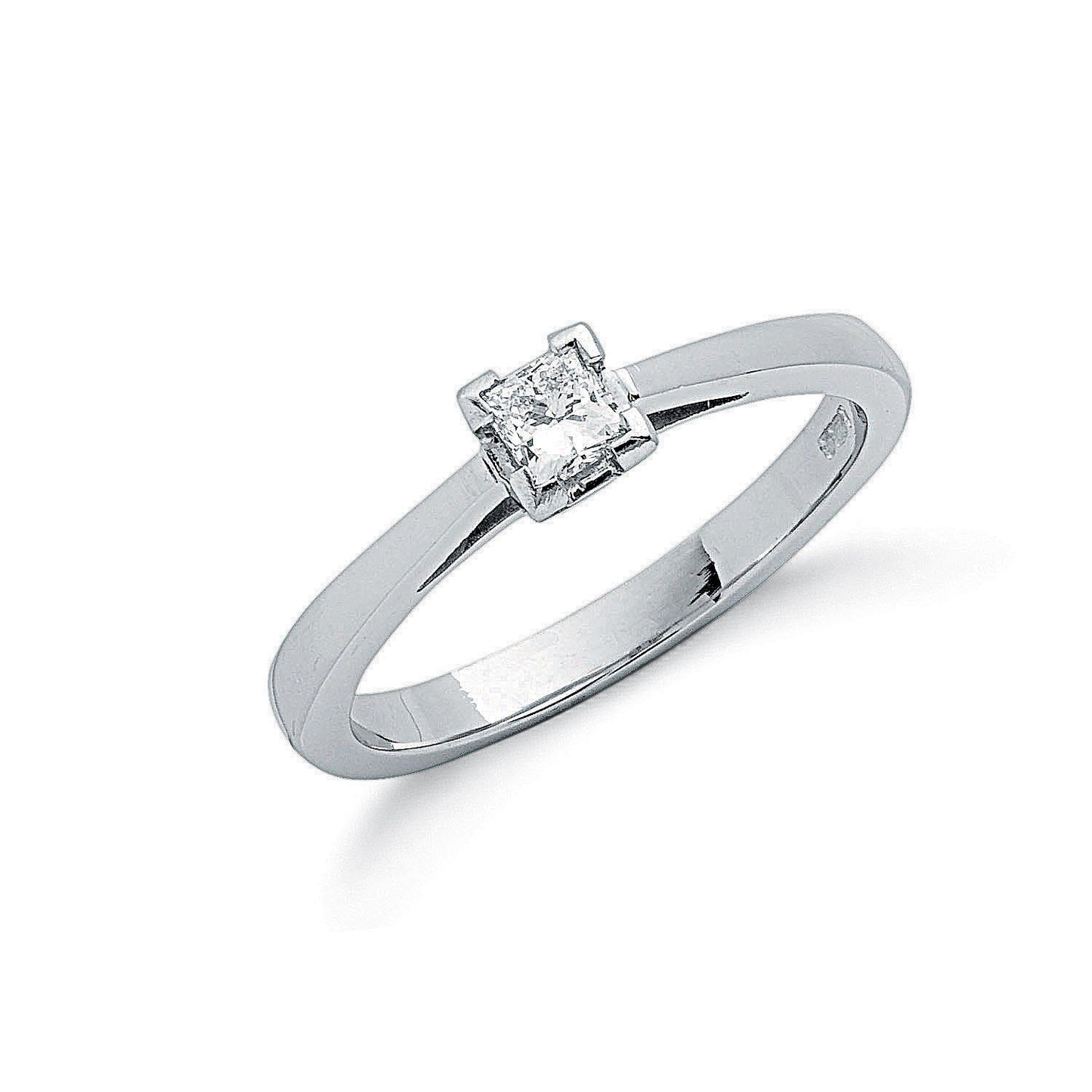 Platinum 0.25ct G/H-SI Princess Cut Diamond Engagement Ring