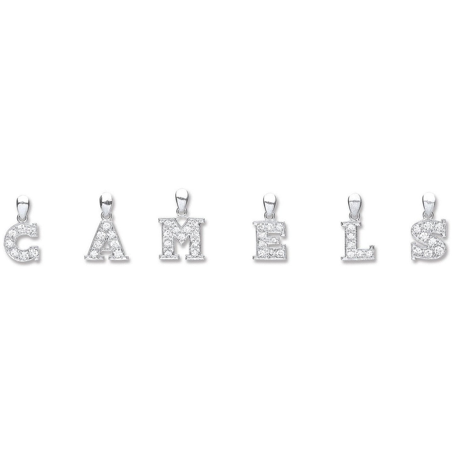 Silver Cubic Zirconia Initial Pendant