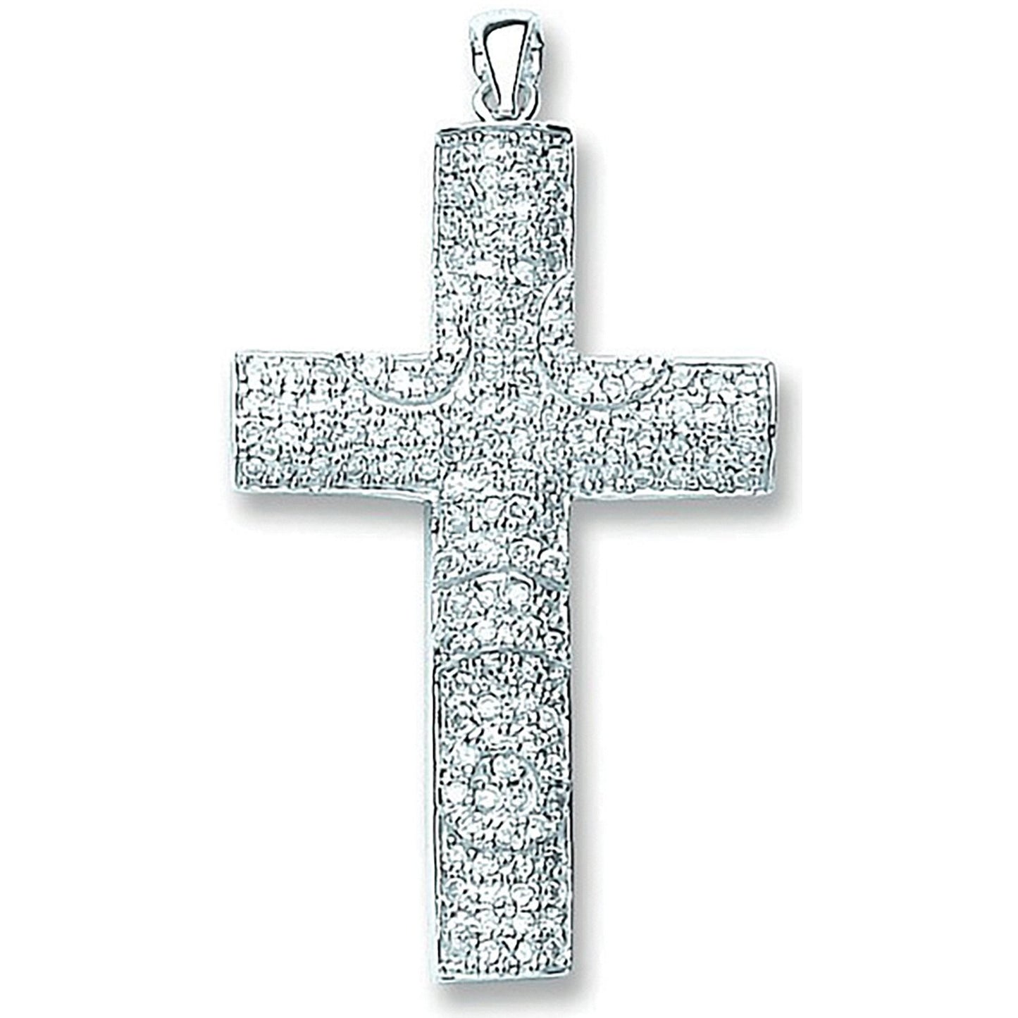 Silver Pave Set Cubic Zirconia Cross
