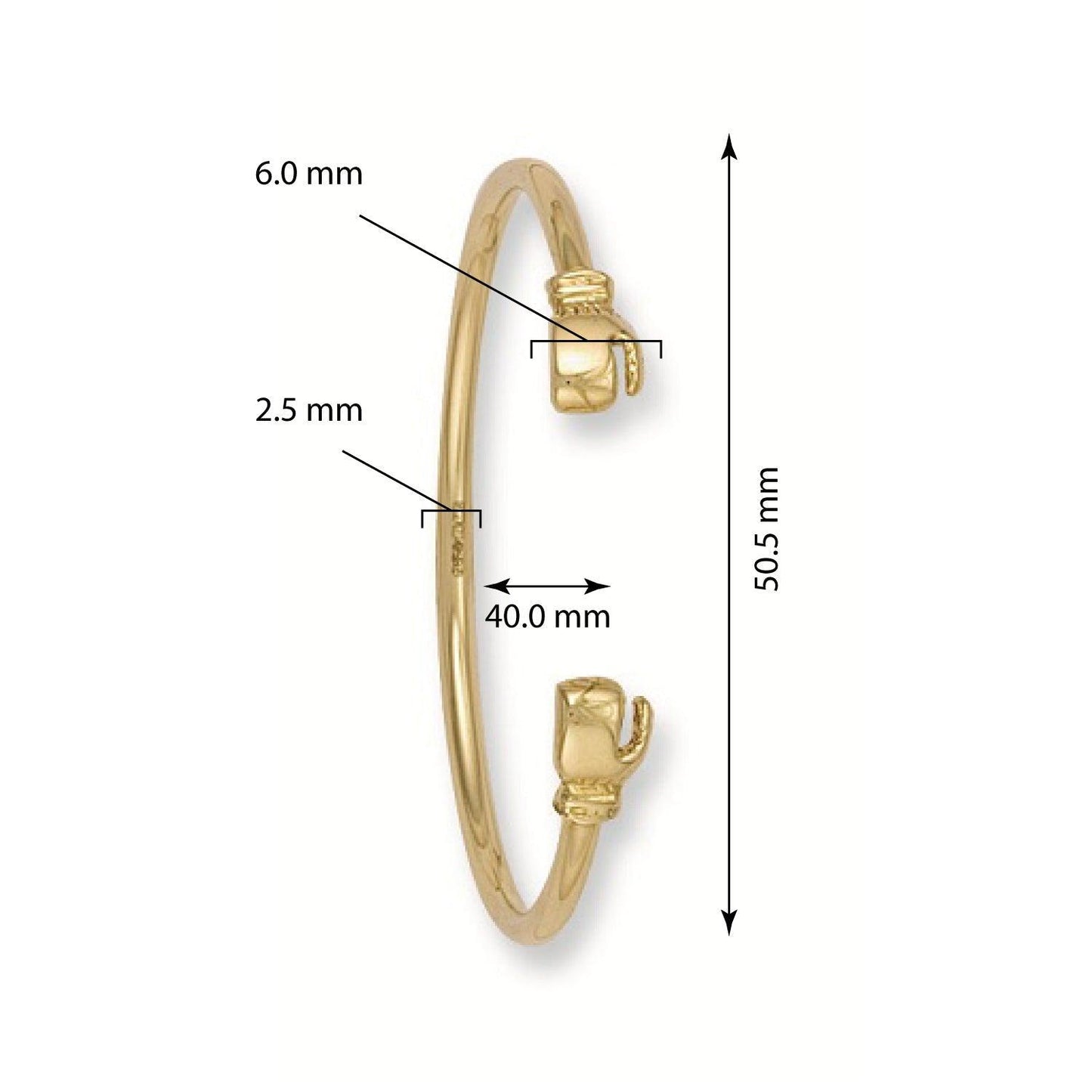 Yellow Gold Baby Boxing Glove Bangle