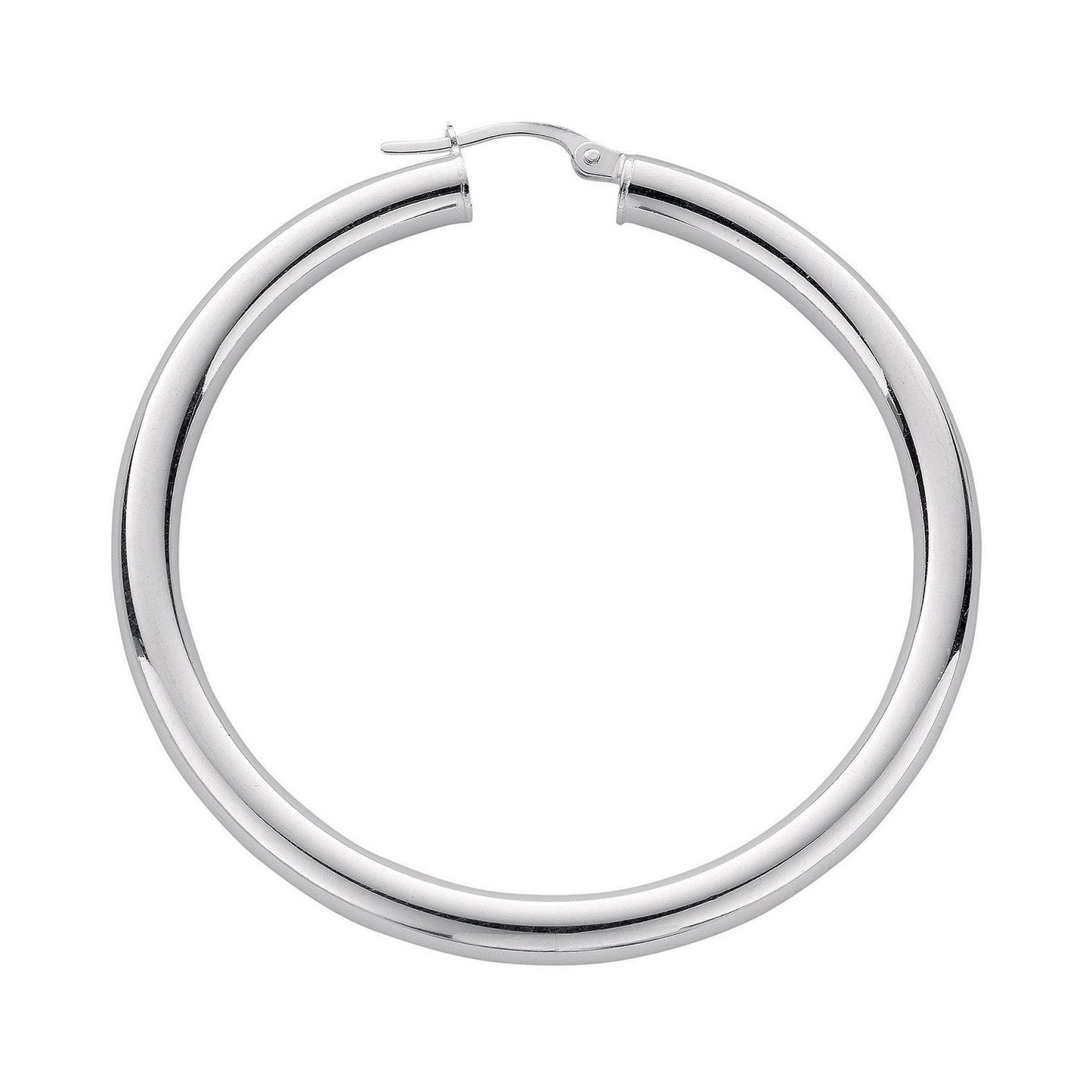 Silver Hoop Earrings - 4.1mm