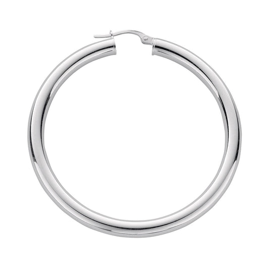 Silver Hoop Earrings - 4.1mm