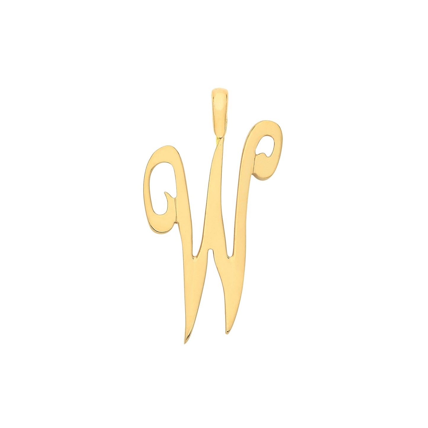 Yellow Gold Script Initial Pendant