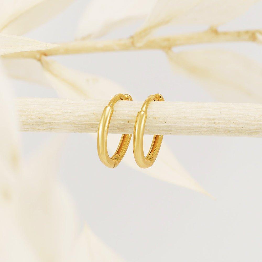 Yellow Gold 10mm Plain Hinged Sleepers