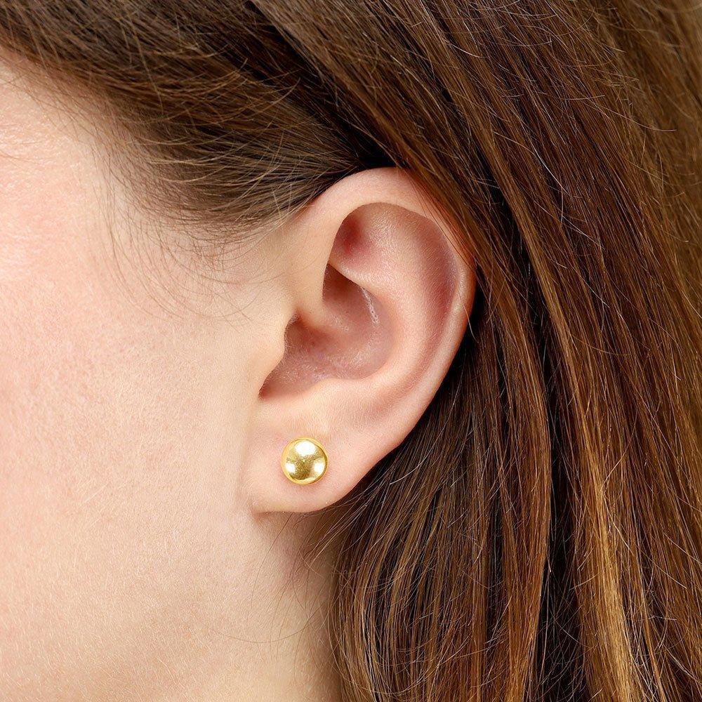 9ct Yellow Gold 8mm Button Ball Studs