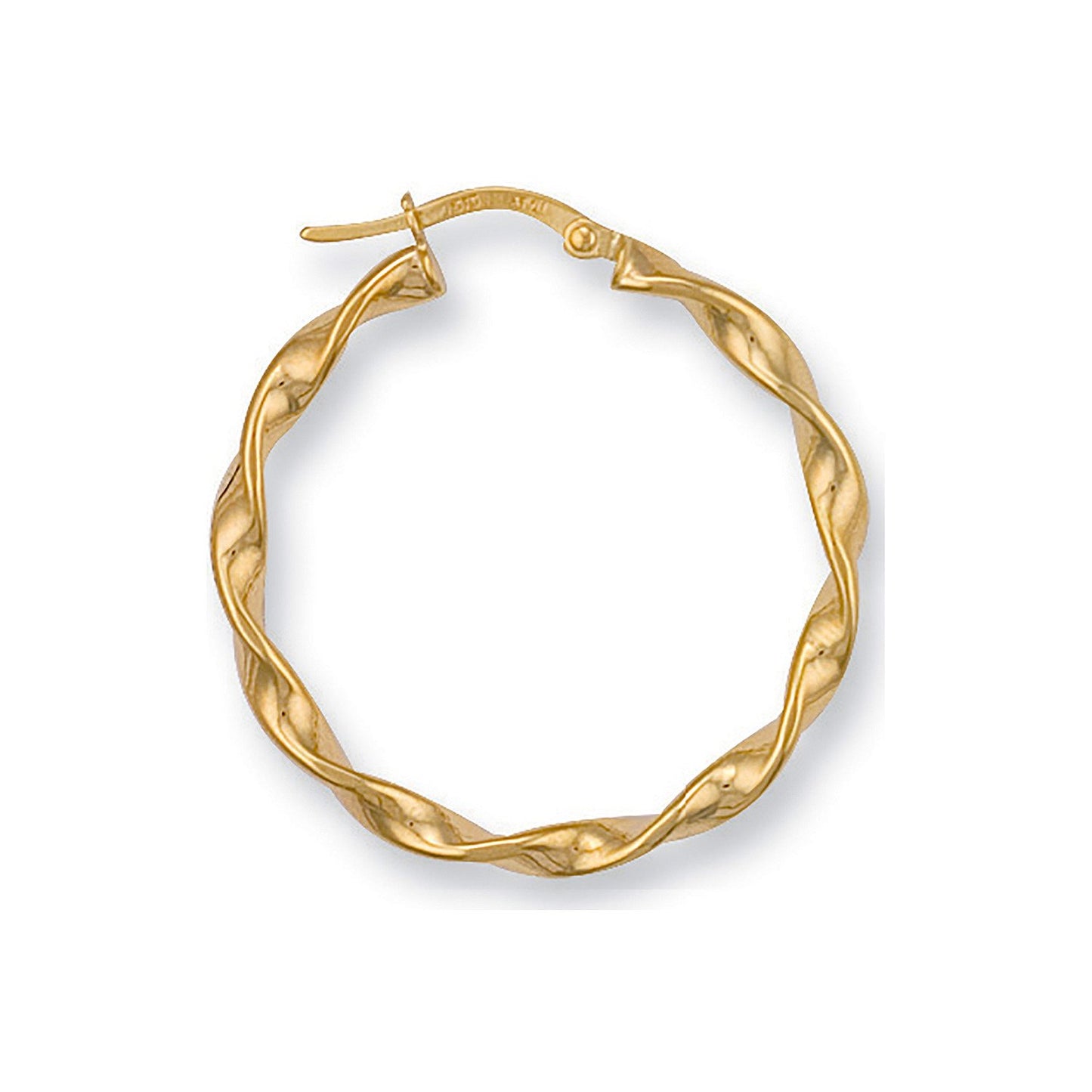 Yellow Gold 31mm Twisted Hoop Earrings - 1.4g