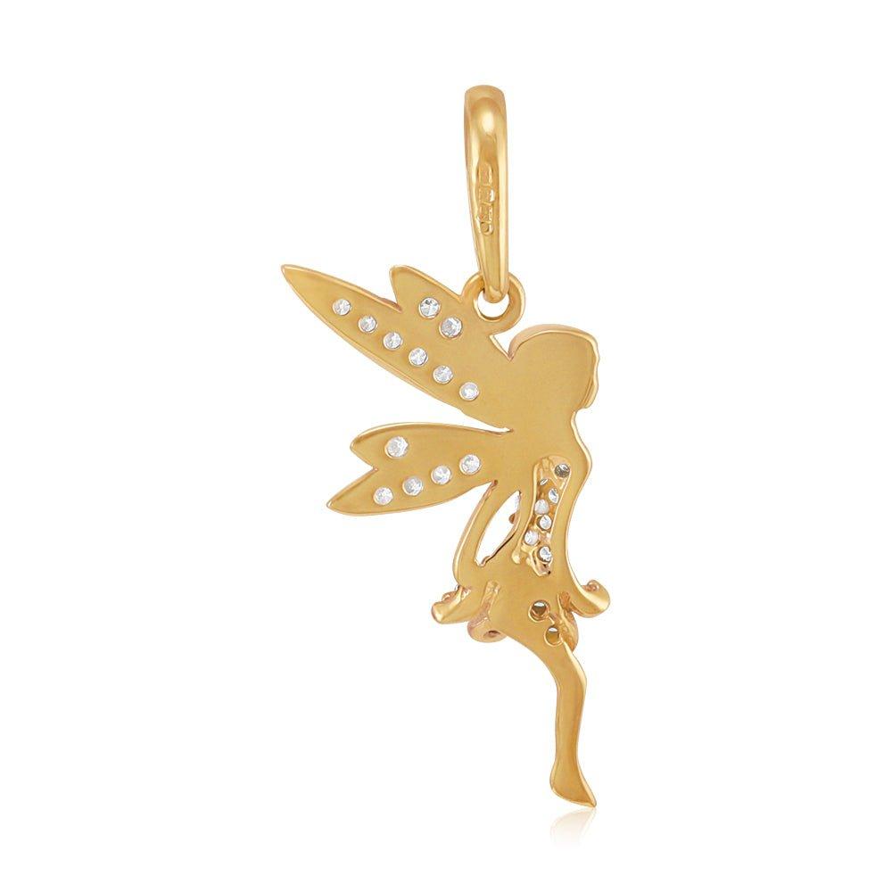 Yellow Gold Cubic Zirconia Fairy Pendant
